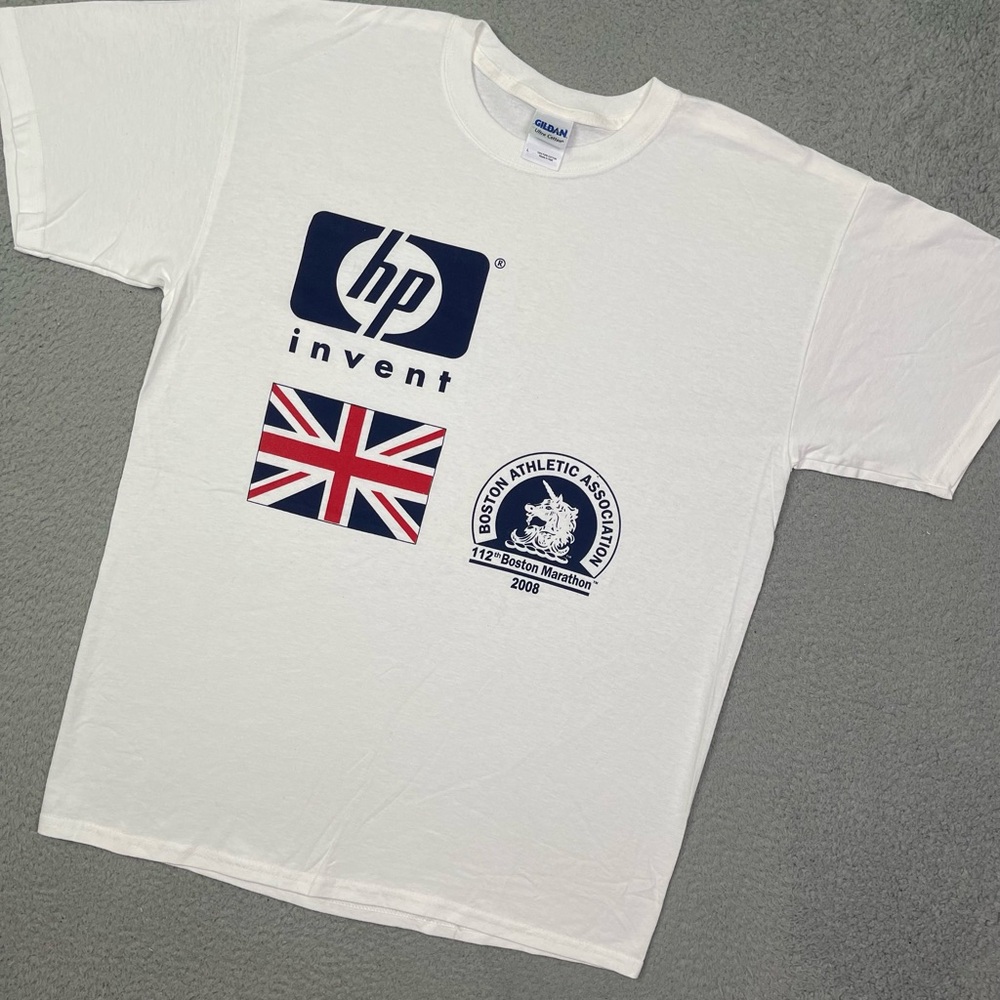 Vintage 2008 Boston Marathon‎ hewlett packard T-shirt